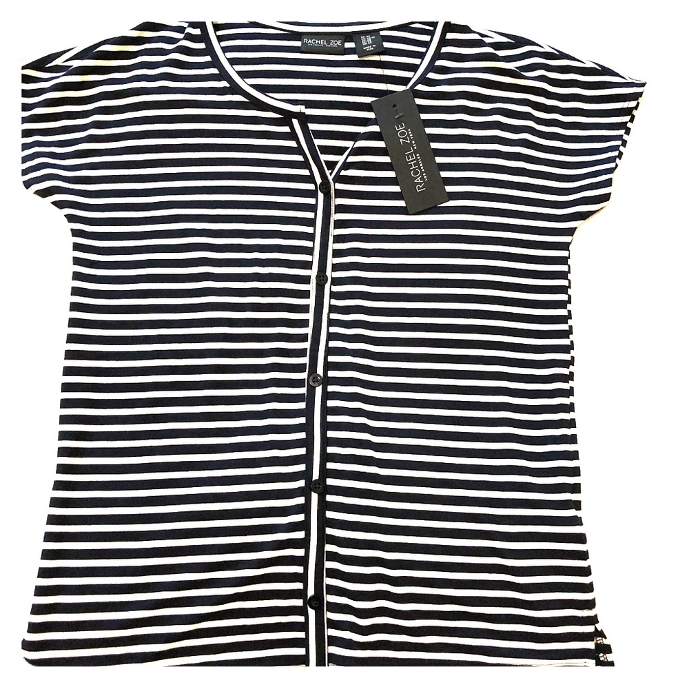 Black and white striped shirt sleeve top